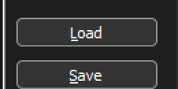 Close-up: Load and Save buttons